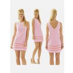 Lilly Pulitzer Women Stripe Shift Dress Sz Small Pink Eden Tropical Mini Dress Photo 3
