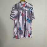 Tolani  Collection Floral Purple Stripe Blouse Button Down Medium Photo 1