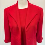 Coldwater Creek  Red Embroidered Jacket Knee Length Sheath Dress 2 Piece Size 10P Photo 6