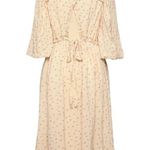 NEW Munthe Curtis Open Back Embroidered Floral Midi Dress Pale Yellow Size 8 Photo 2