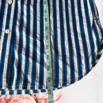 J.Crew Button Down Top 100% Stripes Blue Green White Sz 2 NWT Photo 4