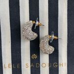 Lele Sadoughi NWOT  Crystal Dime Mini Hoop Earring Photo 4