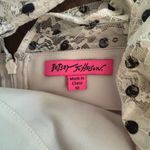Betsey Johnson White Lace Black Polka Dot Dress 3/4 Sleeve Pretty Y2K Fairy 10 Photo 9