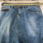 Anthropologie Anthro Per Se Distressed Mini Aline Raw Hem Denim Jean Skirt Blue 6 Medium Photo 5