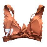 Aerie  Waffle Scalloped Tie Longline Triangle Bikini Top Canyon Creek Extra Small Photo 5