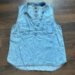 Rock & Republic Denim Sleeveless Lace Back Top Lightweight Blue XL Photo 0