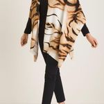 Chico's Chico’s Tiger Print Ruana Wrap Sweater Photo 2