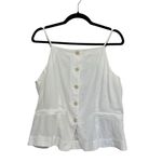 Loft NWT Linen Blend Strappy Vest Top in White - Size M Photo 1