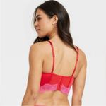 NWT Red and Pink Lace Bustier Bra Size M Photo 1