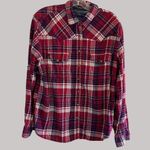 Jachs Girlfriend Red & Blue Plaid Girl  Button-Up Long Sleeve Shirt Size XL Photo 0