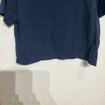 J.Crew  Navy Cropped Pique Oversized Polo Shirt Sz L Photo 3