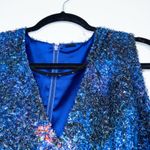 Elie Tahari New  Prussian Purple Ostrich Feather Lyra Dress Size 14 Photo 3