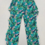 Tropical‎ Print Women Swim Coverup Pants Stretchy Sheer L Green Size L Photo 0