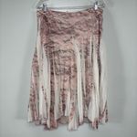 Studio Y Light Rose/Forest Green Funky Pleated Camo Midi Skirt Size L Photo 5