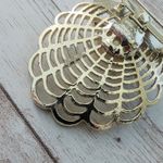 Vintage Gerry's Brooch Gold Tone Fold Over with Faux Pearl Photo 6