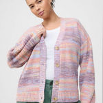 Torrid Spacedye Pastel Rainbow Drop Shoulder Cardigan - Size 28 (5) Photo 0
