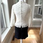 Vintage 60s Ivory Black Lace Two Piece Mini Dress Set Fits Size XS Photo 3