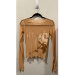 ZARA  Mesh Tulle Top Printed Blouse Photo 1