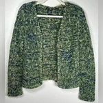 CABO Open Front Cardigan Cozy Chunky Knit Blue Green Mohair Women’s Size Small Photo 4