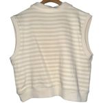By Together  L Natural Taupe Knit Cotton Stripe Collar Neck Sleeveless Vest Top Photo 3
