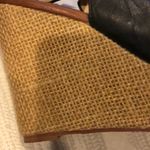 MATT BERSON Black Leather Slingback Adjustable Strap Wedges Photo 6