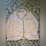 Jaclyn Smith Pink and White Silk Striped Style Pajama Set⭐️ Photo 1