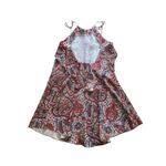 Finders Keepers Finder Keepers Multicolor Red Henna Print Tie-Back Mini‎ Dress Ruffle Small Photo 5