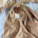 Vintage Tan Faux Suede Halter Triangle High Cut Bikini Swimsuit Boho Western Size M Photo 7