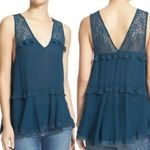Free People Intimately Teal Lace Boho Tiered Tank Top Photo 1