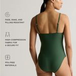 Quince NWT Italian Cami One-Piece Swimsuit – Palm Green, Size M Photo 3