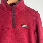 L.L. Bean Sweater Medium red Red Heather Snap Photo 3