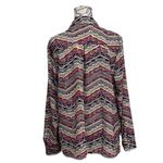 kim rogers  Chevron Sheer Blouse Y2k Western Southwestern Cowgirl Rodeo Boho XL Photo 3