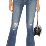 MOTHER The Insider Crop Step Chew Jeans Dancing on Coals Frayed Distressed Sz 27 Blue Photo 0