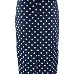 J.Crew Blue White Polka Dot High Waist Zip Knee Length Straight Pencil Skirt 8 Photo 2