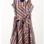 Ralph Lauren Lauren Madras Plaid Belted Midi Dress, NWT, Size 18 Photo 6