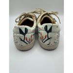 Mumka Shoes Women 8.5 Blue Birds Slippers Floral Lace Up Fashion Sneakers Preppy Tan Photo 5