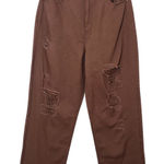 Madden NYC Wide Leg Brown Distressed Jeans NWT Size 13 High Photo 0