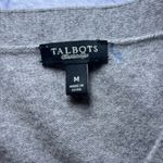Talbots  Sequin Cardigan Sweater Lambswool Business Casual Career Church Gray Tan Photo 9