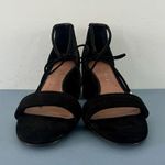 Gianni Bini Rhiaann Ankle Tie Block Heel Black Suede Dress Sandals Photo 2