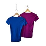 Eddie Bauer  Royal Blue & Magenta V-Neck Short Sleeve T-Shirts Tops Size XS Photo 6