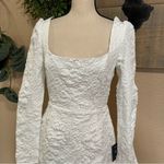 NWT Lulus Elevated Icon White Jacquard Long Sleeve Bow Mini Dress – Size Medium Photo 2