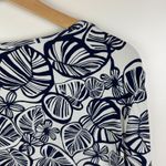 Lands' End  Leaf Print Top Size 3X 24W Navy Smooth Stretch Nautical Resort Coastal Photo 1