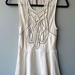 Free People  Cream Embellished Peplum Tank Top Photo 0