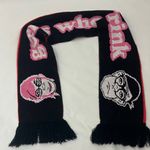 Geeks Who Drink Orange, Black, and Pink Graphic Knit Scarf Black Photo 5