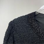 Vintage 90's Marina Beaded Silk Dress Jacket Blazer Size Small Black Photo 6