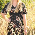 Black Swan Floral Midi Wrap Dress Photo 6