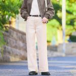 Uniqlo Cotton Wide Straight Leg Jeans Pink NWT Size 34 Photo 2