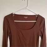 Old Navy Fitted Long-Sleeve Rib-Knit Top Espresso Bark SP Photo 4