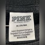 PINK - Victoria's Secret PINK Sweatshirt Black with Silver Glitter Graphic front Crew Neck Long Sleeves M Photo 3