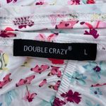 Double Crazy‎ Halter Top Festival Boho Floral Print Crop Halter Top Size Large White Photo 5